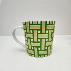 Starbucks 2006 Lawn Chair Coffee Mug. Green /Yellow /White Basketweave